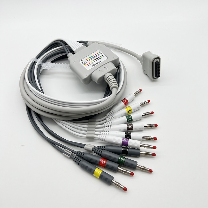 Совместим с кабелем Эдан SE-1515 DX12 EKG, Banana Ends