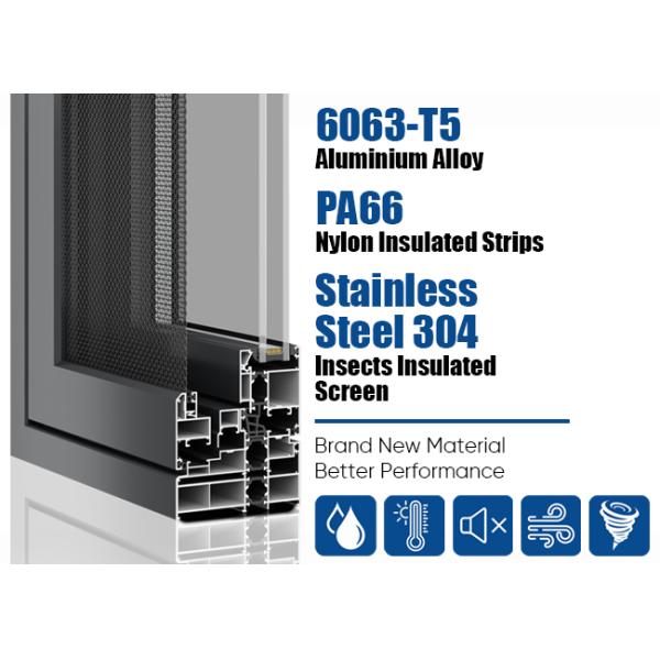 Thermal Break Structure Aluminium Casement Window With High Configuration