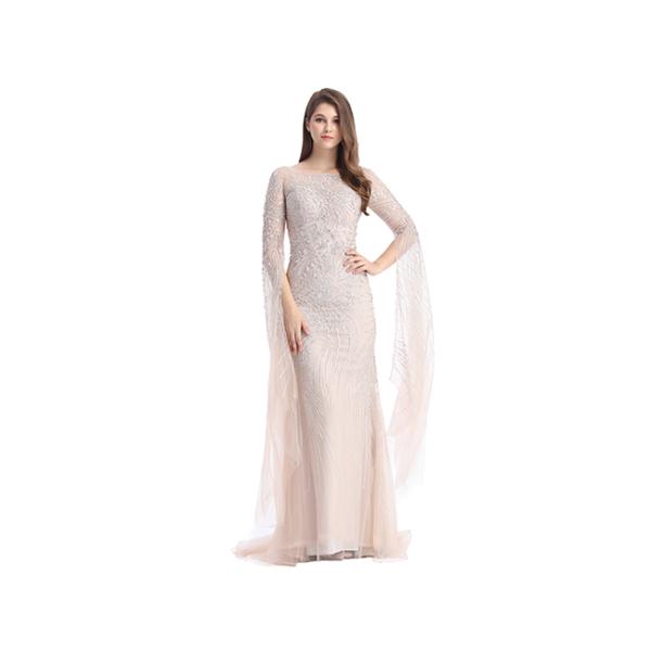 Comfortable Forging Middle Eastern Evening Dresses Sequin Long Beading Custom Size