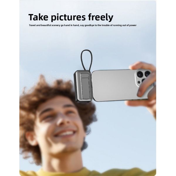 Mini Portable Pocket Power Bank 5000mAh 22.5W with Li Polymer Battery USB / Stand