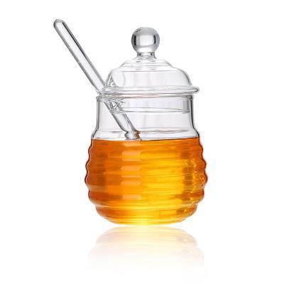 Frasco do mel do vidro de Borosilicate com Dripper Eco resistente ao calor amigável