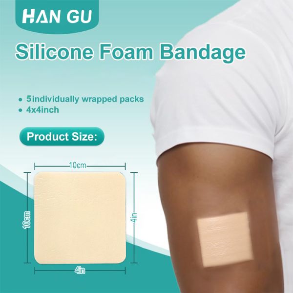 Excellence Absorbent Silicone Foam Wound Dressing No Border 10x10cm For Wound Care