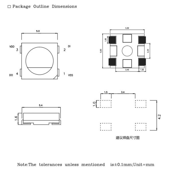 IC KS6812 Встроенный в PLCC6 5050 RGBW светодиодный чип волшебные огни для декорации