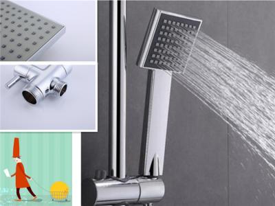 Chrome Bathtub Shower Faucet Sets Fine Overhead Dense Rain Adjustable Height