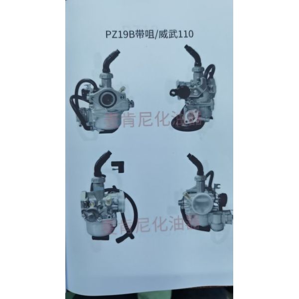 PZ19B with Nozzle Carburetor for Wuyang WUWEI 110 110cc Motorcycle Engine - Direct Replacement Fuel System Carburetor