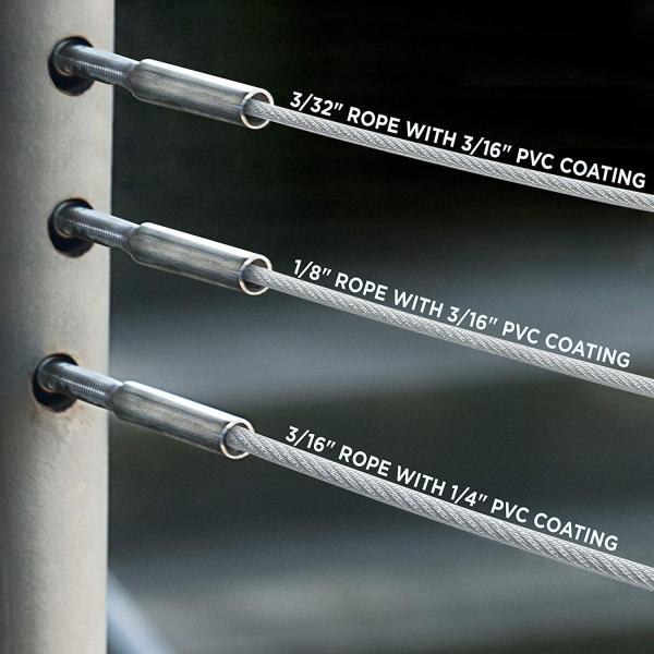 Steel Core Cable Railing 300ft T316 Stainless Steel Cable 1/8 7x7 Strands Wire Rope For Deck Railing Kit Hardware
