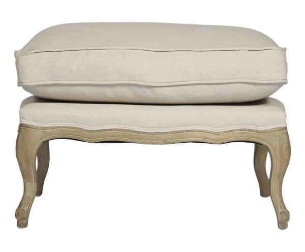 french style oak wood frames rustic linen fabric footstool and ottoman
