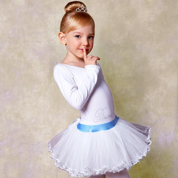 Factory direct selling Girls long sleeve performance tutu dance costumes