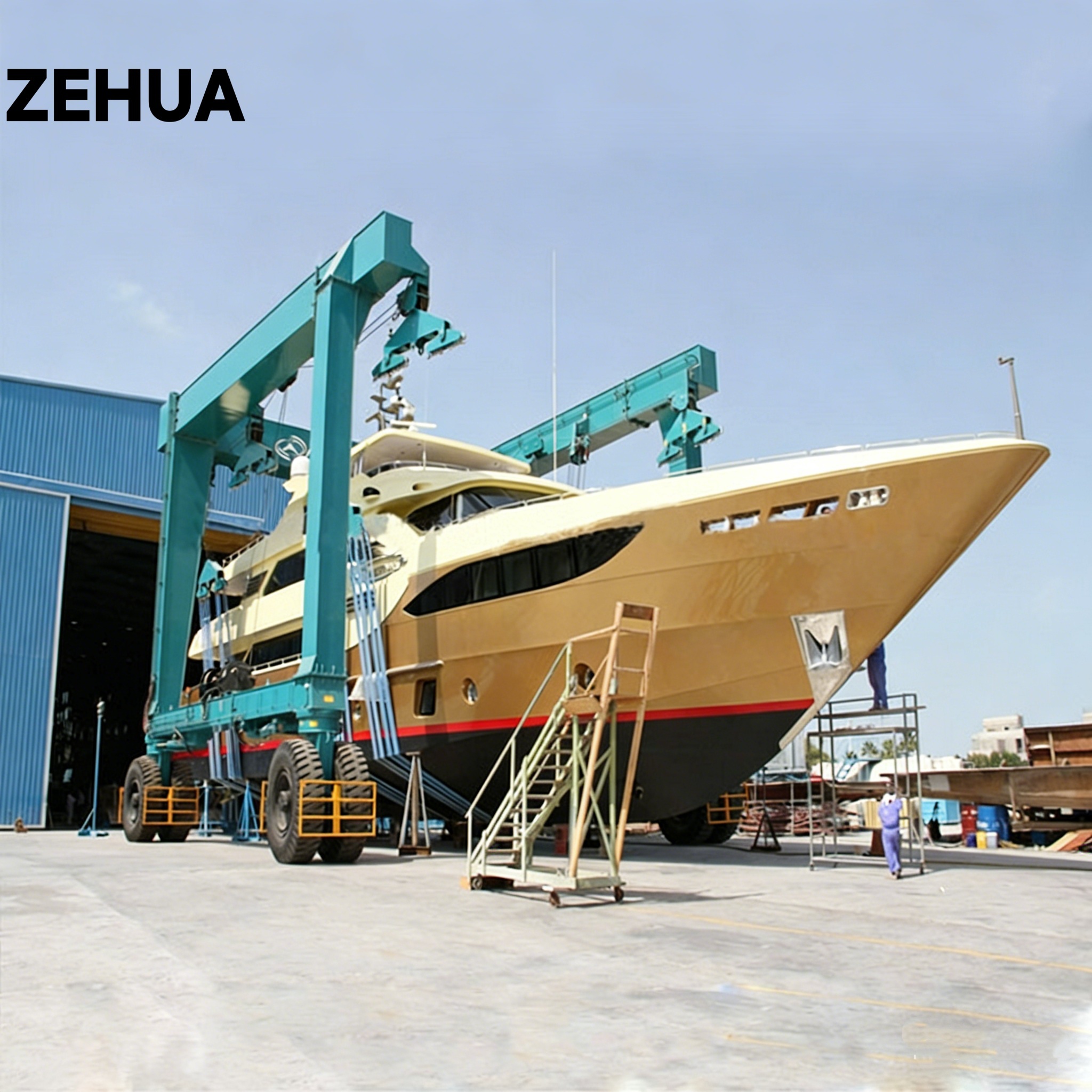 Boat Lift Yacht Hoist Marine Crane This Hydraulic Boat Lift Is Designed for Yachts 100ton 150ton 200ton 300ton