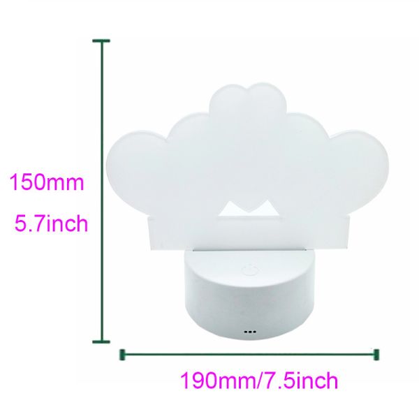 Sublimation Blank LED Acrylic Night Light Photo Frame Ornament For Home Office