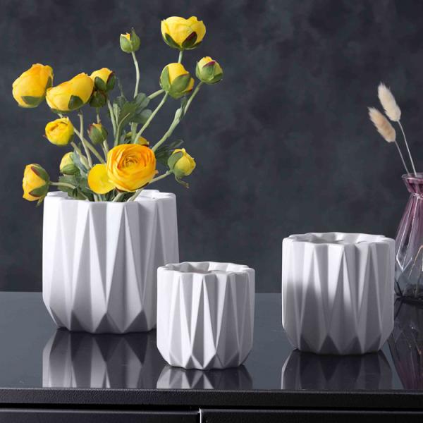 SGS 12x12cm Origami Cute Round Ceramic Plant Containers