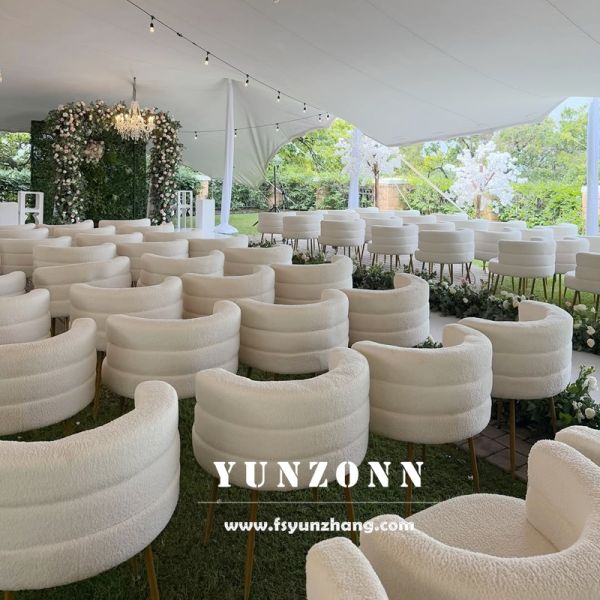 Modern White Lambswool Sectional Sofa Semicircle Curved Living Room Couch Half Round Sofa Design