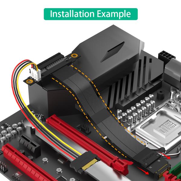 M.2 NGFF Ключ M на PCIe 3.0 X4 Расширительный кабель 180° PCI-E Слот для скоростной передачи данных Поддержка использования устройств PCI-E1X - 4X - 8X - 16X