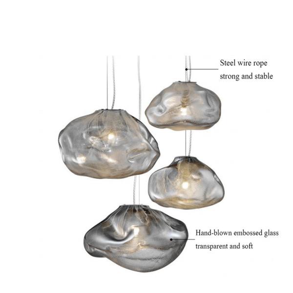Design Smoky Grey Glass Pendant Light Art Restaurant  Living Room 73 Random Pendant Light(WH-GP-150)