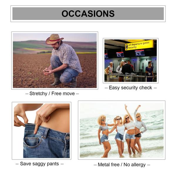 Women 128cm Length Braided Stretch Belts Elastic Woven 3.0cm Wide