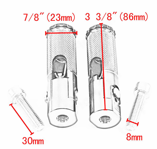 6 Colors Motorbike Modification Parts , Folding Footrests Custom Motorcycle Foot Pegs