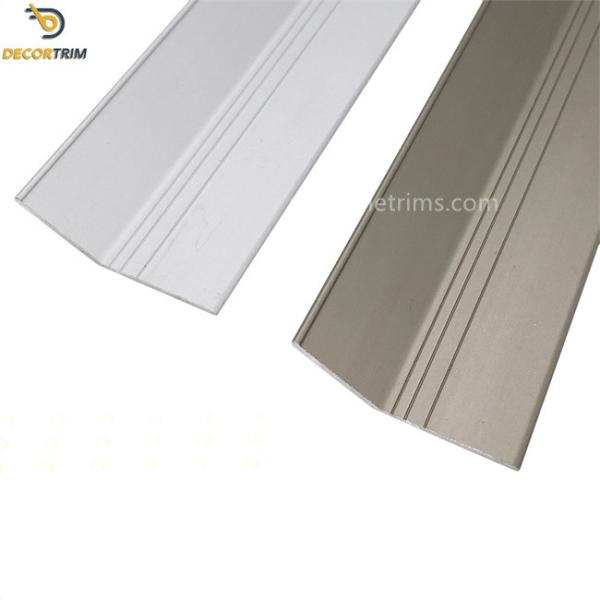 2500mm Floor Edging Trim , Same Height Floor Joining Strips Anodized Matt Silver