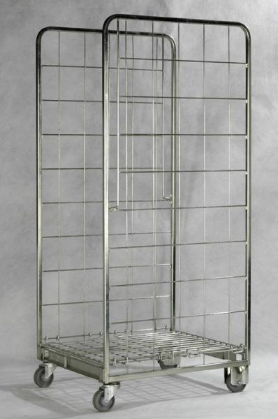 Zinc Galvanized Foldable Storage Trolley / Roll Cage Container 717 * 823 * 1715 Mm