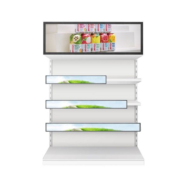 Qtenboard Bar LCD Display 23.1-37 Commercial Monitor with 500cd/m² Brightness and 178° Viewing Angle for Retail and Transportation