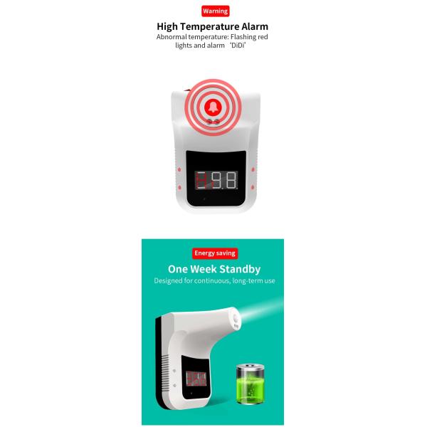 Digital USB High Temperaure Fever Wall Moun ted Infrared Thermometer Device MC01