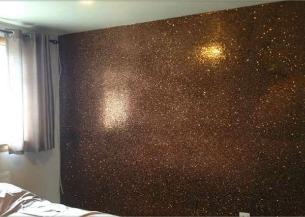 Single Side Precut Dark Grey Glitter Wallpaper Covering Convenience Unique