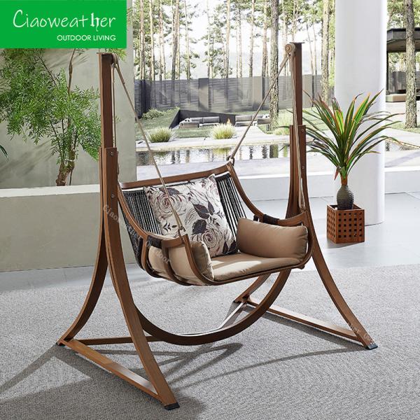 Modern Design Style Garden Swing Chair with Foam Cushion and Outdoor Water-Resistant Fabric