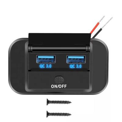 Dual Port RV USB Charger QC3.0 USB Surface Mount 12v Phone Charger For Caravan