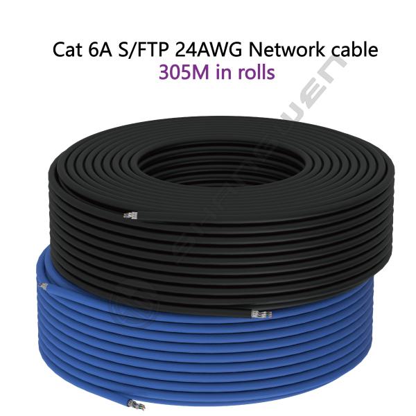 Cable exterior flexible y suave anticongelante 4P SFTP/FTP Cat6 Cat6A de nivel de ingeniería UTP Cat6a Cable de red Cat6A 24awg