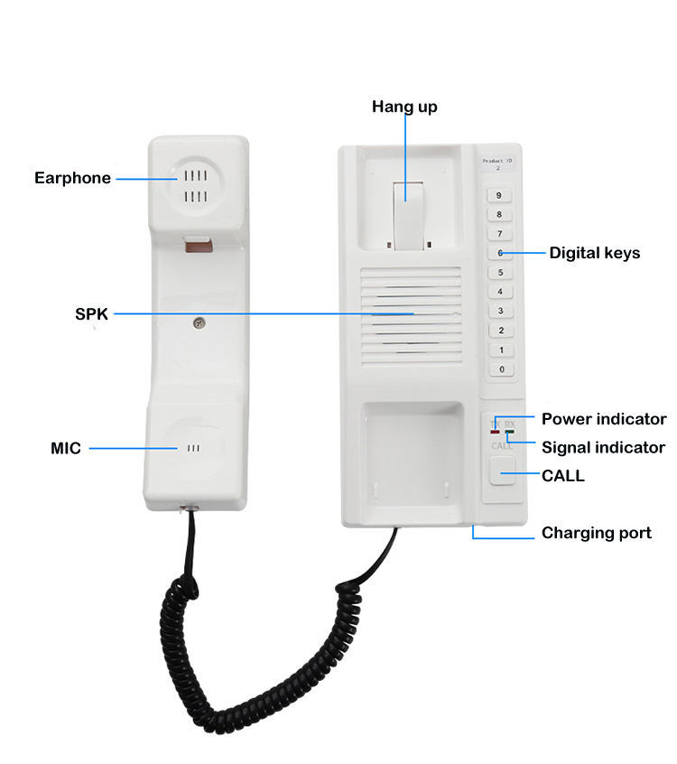 MT222E 9999 Two-way Radio Wireless Intercom System with 180° Panoramic View IP53 Rainproof Design and TF Card Local Storage