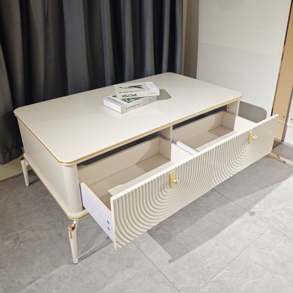 Modern Design Rectangle White Wood TV Stands Living Room Furniture Large Storage Wooden Luxury Home TV Cabinet