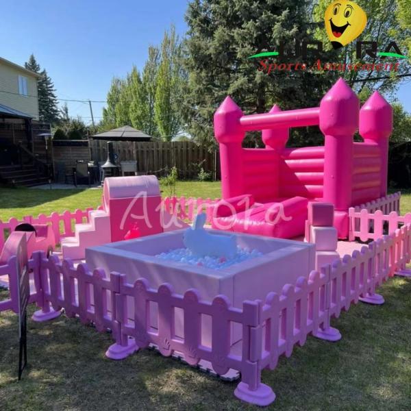 Toddlers And Preschoolers Inflatable Soft Play Equipment Children Pink Foam Play Set