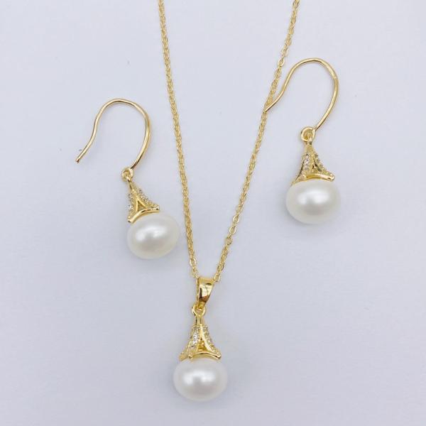 Natural Pearl necklace jewelry set Natural freshwater pearls beaded pearls made of high quality jewelry necklace Earring