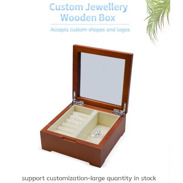 Handmade  Pure Wooden Jewelry Gift Box Accept Customizable Design &material for Craft Gift
