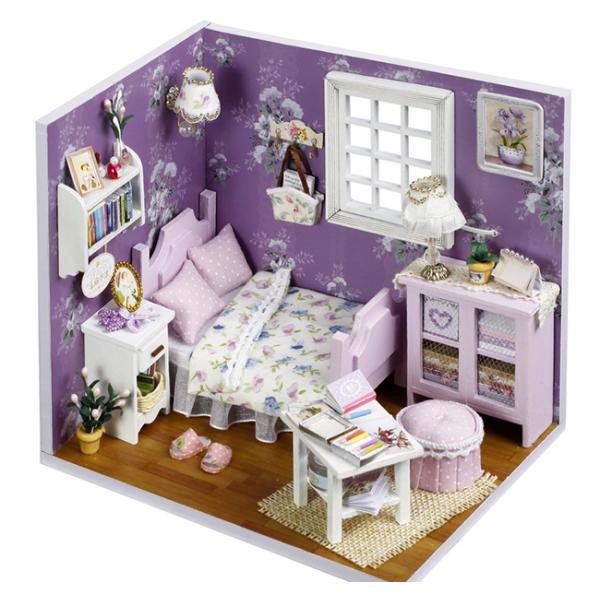 Dollhouse, DIY Lights House, Wooden Model, Education Romantic Full House, building model