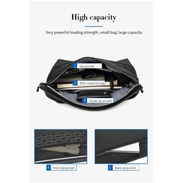 Anti Shock Business Briefcase Satchel Crossbody Mens Messenger Bag 35*8*27cm