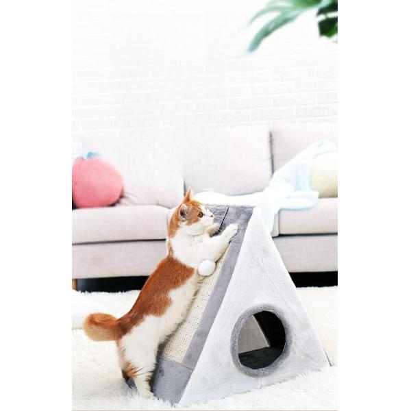Fun Play Cats and Dogs Universal Pet Bed Cat Climbing Frame Triangle Cat Scratching Board Sharpening Claw Sisal Toy Bed