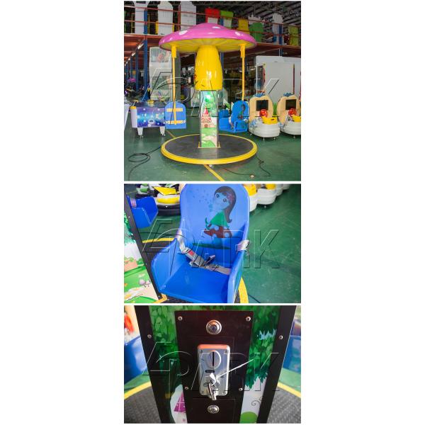Go Around Carousel Kiddie Ride Flying Chair 3 Seats 450W 160KG Mushroom Design