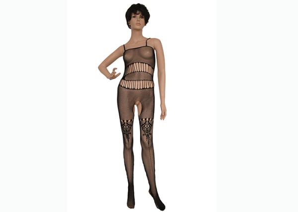 Black Women Fishnet Body Stockings Bodysuit Customized Size Oem Service