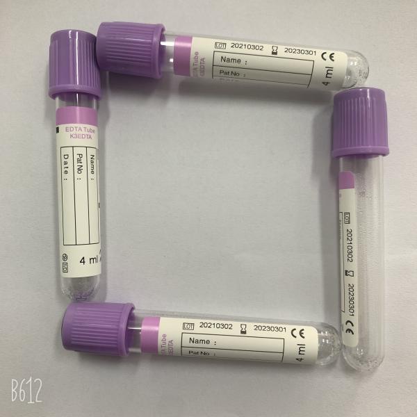Tubos clínicos esterilizados descartáveis da hematologia K2edta