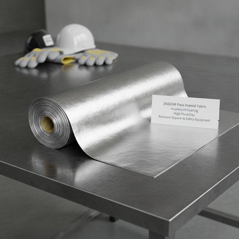 260GSM Para Aramid Fabric With Aluminum Coating High Flexibility Ideal For Flame Resistant Apparel And Safety Equipment Manufacturing