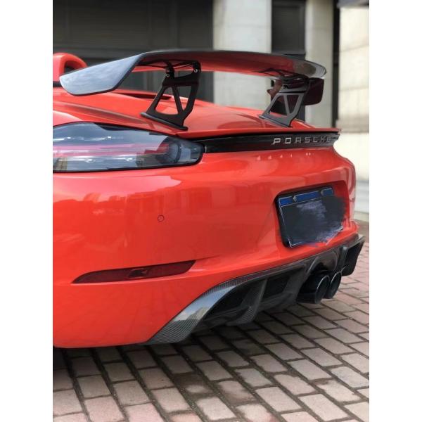 2022 Nuevos productos 987Cayman 981Boxster 718 Spoiler de fibra de carbono para Porsche 987 981 718 Ala de spoiler de fibra de carbono