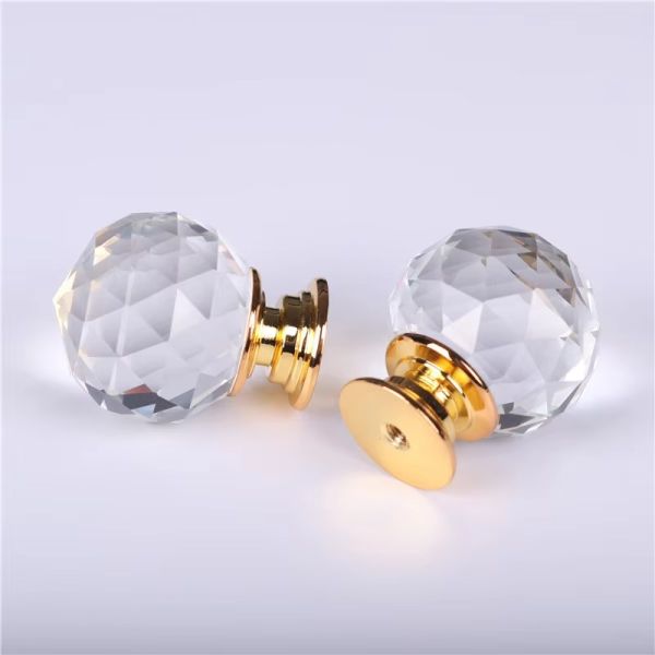 Hardware Accessories Zinc Alloy Wardrobe Knob Pull Kitchen Cabinet Drawer Sphere Ball 20mm Crystal Furniture Handle