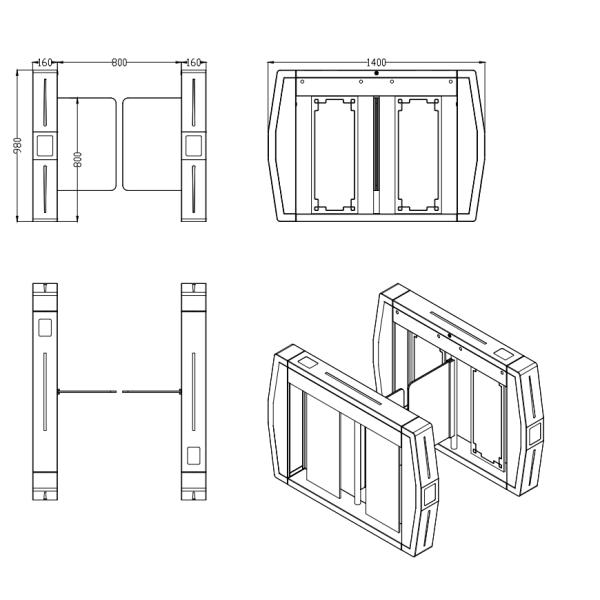 Stainless Steel 304 Swing Turnstile Gate with IP65 Waterproof and Military-Grade Durability