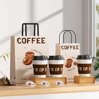 Embalagens de café impressas personalizadas em papel Kraft Sacos de comida com aparência luxuosa
