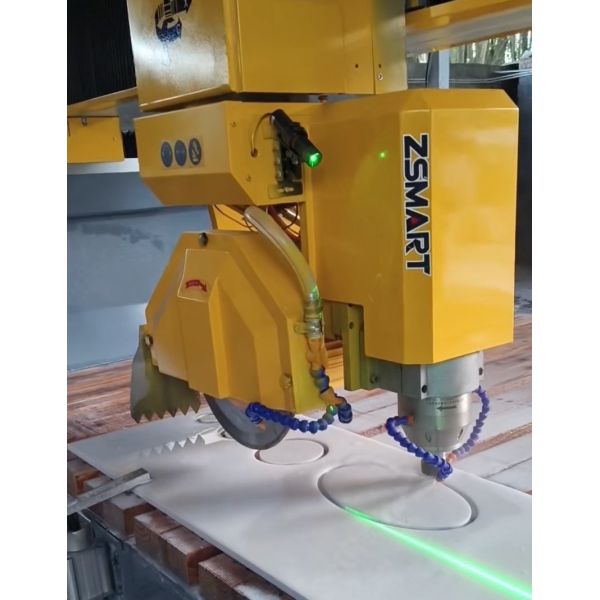 4+1 AXIS 15KW+7.5KW CNC STONE bridge CUTTING MACHINE MARBLE QUARTZ GRANITE 3200*2000MM 220V/380V FREE TRAINING CUSTOM LOGO color CHAMFER 45 DEGREE SPINDLE BLADE TABLE TILT 85 DEGEEE SAVE MONEY CHEAP