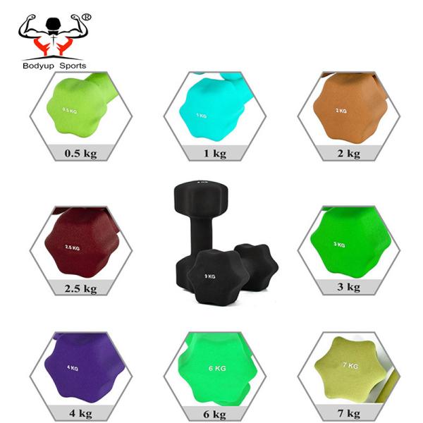 Star Shaped PVC Coated Dumbbells Beautiful Appearance For Women Multi Color