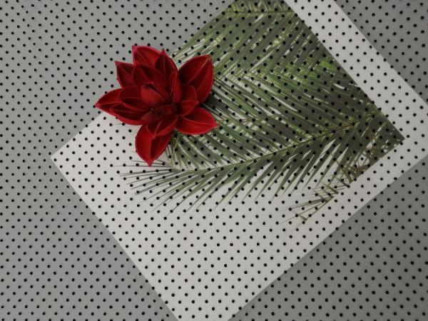 Dot Flocking Tulle Mesh Flocked preto Mesh Fabric