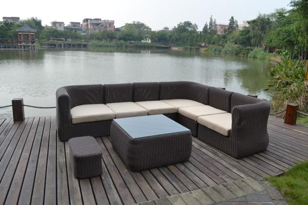 Poolside wicker sofa furniture-9078