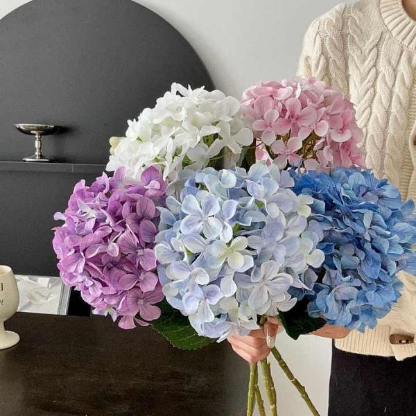 Home Decoration Artificial Flower Hydrangea Restaurant Decoration Flower Arrangement Wedding Arrangement Large Hydrangea