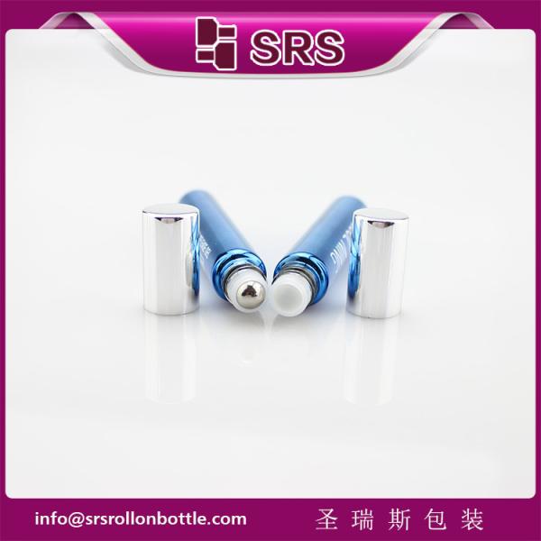 SRS 10ml blue color glass roll on bottle with silver aluminum cap